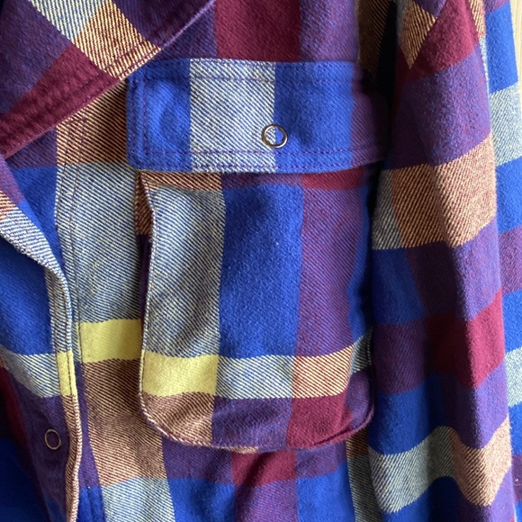 Free People NWT Izzy Cargo 100% Cotton Flannel Snap Close Shacket size small - Picture 6 of 13